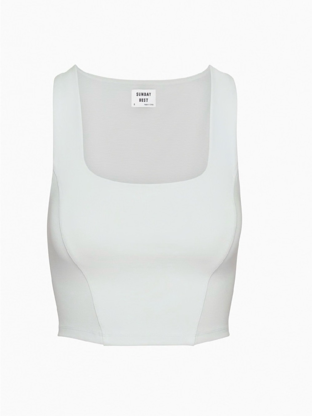 Aritzia White Scoop-Neck Cropped Tank